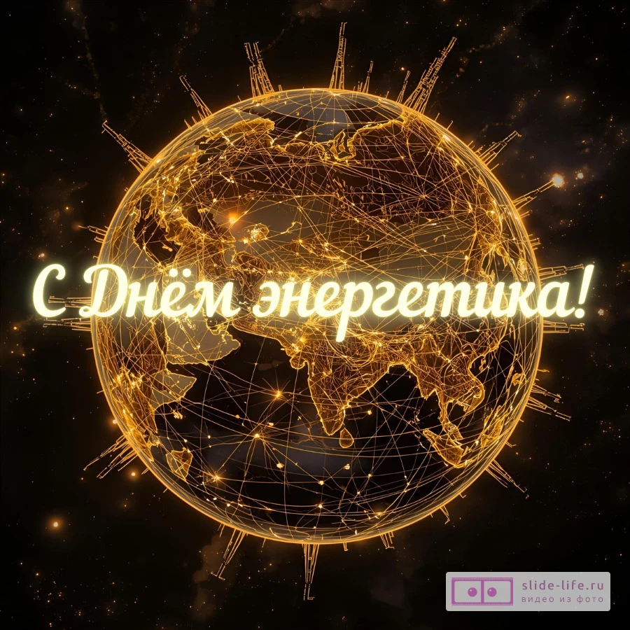 Оригинальная открытка с Днём энергетика