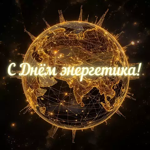 Оригинальная открытка с Днём энергетика