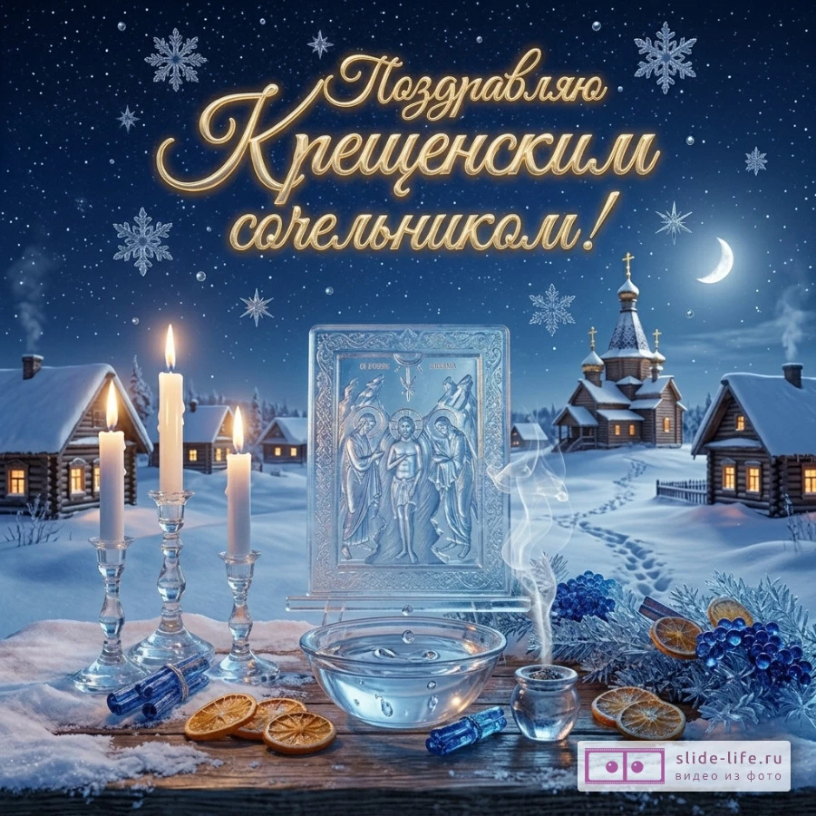 Красивые открытки с Крещенским сочельником — лучшие поздравления