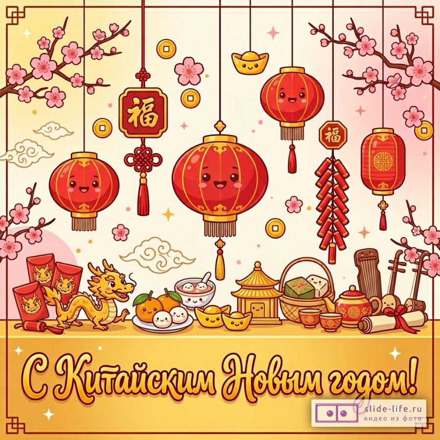 Открытки «С Китайским Новым годом»  — скачать бесплатно в хорошем качестве