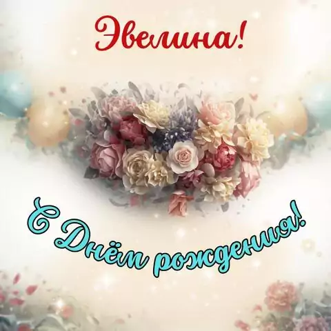 Эвелина, с Днём рождения! Стильная открытка