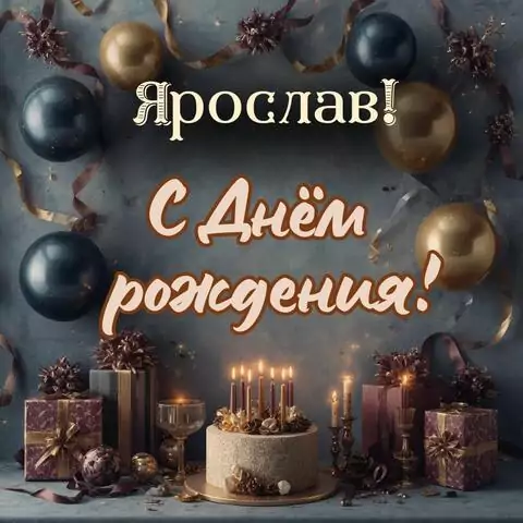 Ярослав, с Днём рождения! Красивая открытка