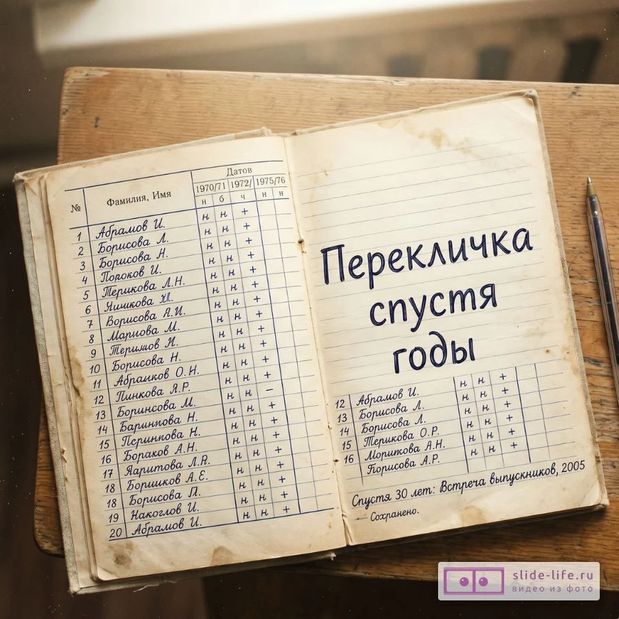 Открытка встреча выпускников школы — перекличка спустя годы