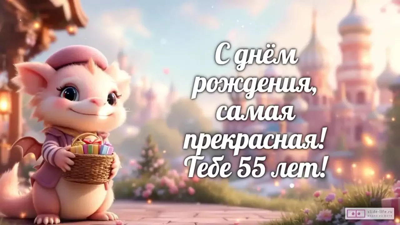 Современное видео поздравление с днем рождения женщине 55 лет