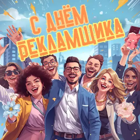 Оригинальная открытка с Днём рекламщика