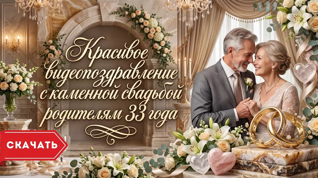 Видеопоздравление с каменной свадьбой родителям о береге надежды и покоя