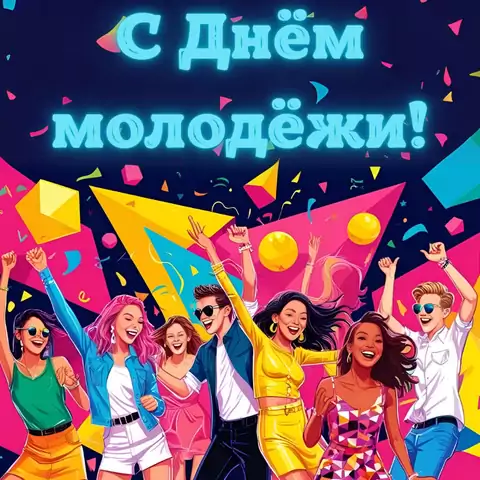 Оригинальная открытка с Днём молодежи