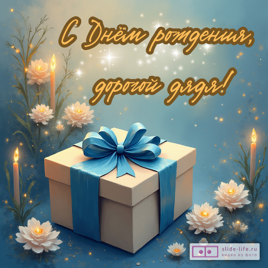 Открытка поздравление на день рождения дяде