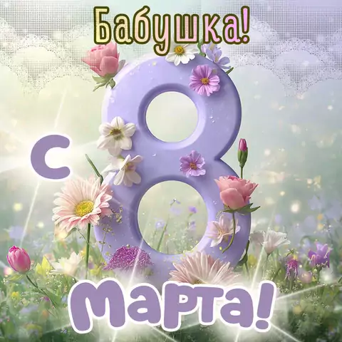 Красивая открытка с 8 марта бабушке