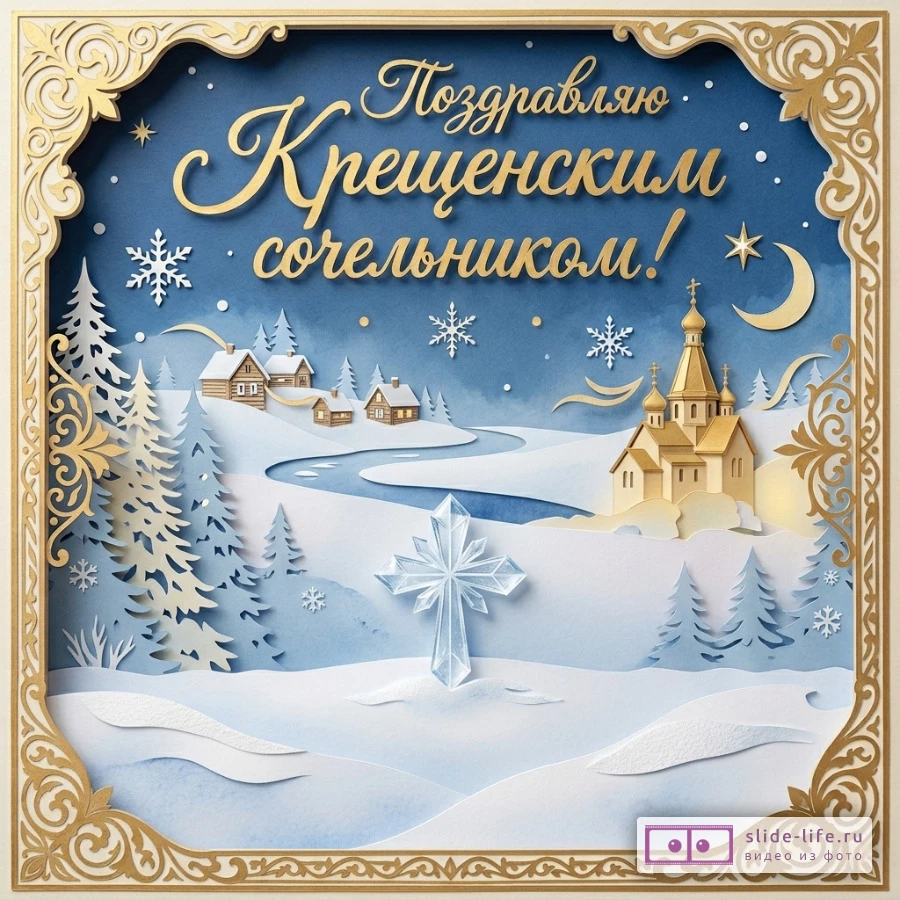 Открытка на Крещенский сочельник — новая открытка