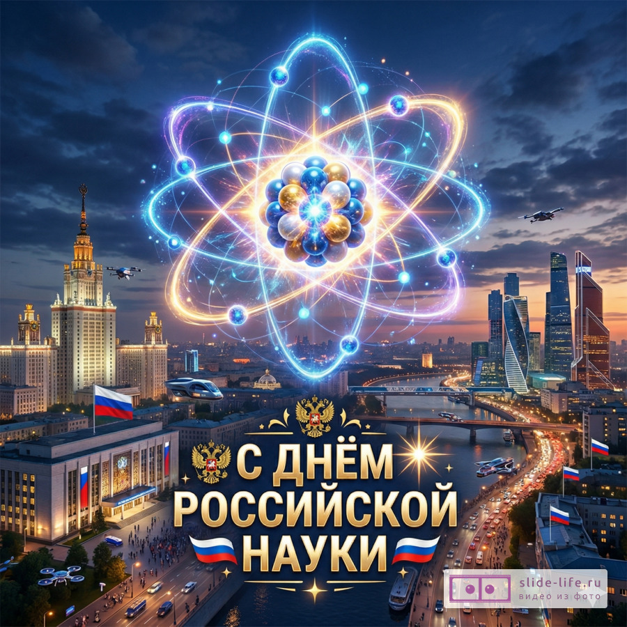 С Днём российской науки — оригинальные открытки с надписями