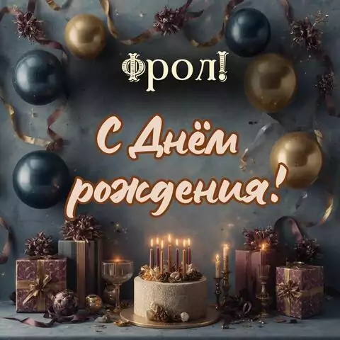 Фрол, с Днём рождения! Красивая открытка