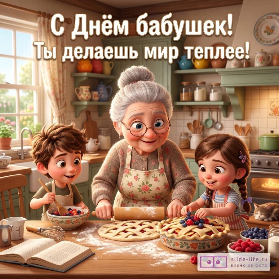 Открытка С Днём бабушек бесплатно — скачать милые картинки с поздравлением