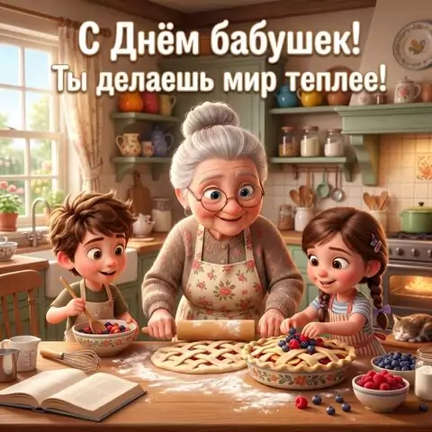 Открытка С Днём бабушек бесплатно — скачать милые картинки с поздравлением