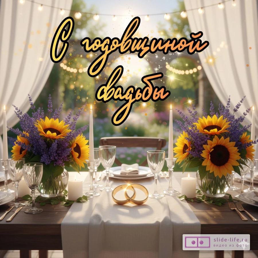 Красивая открытка с годовщиной свадьбы