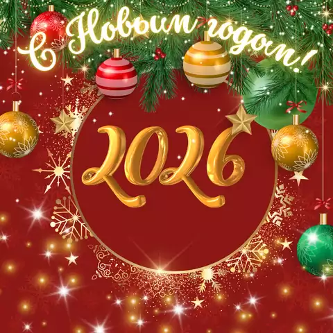 Открытка на новый 2026 год