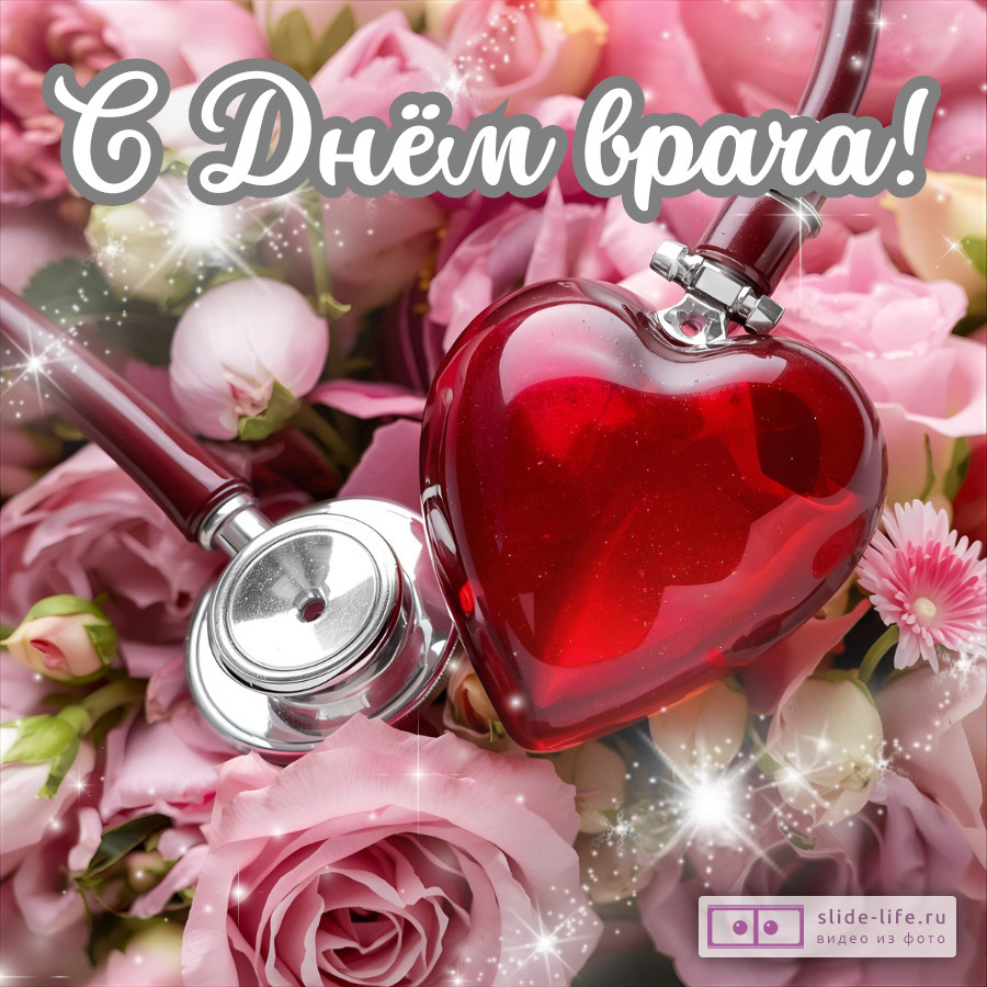 Красивая открытка с Днём врача