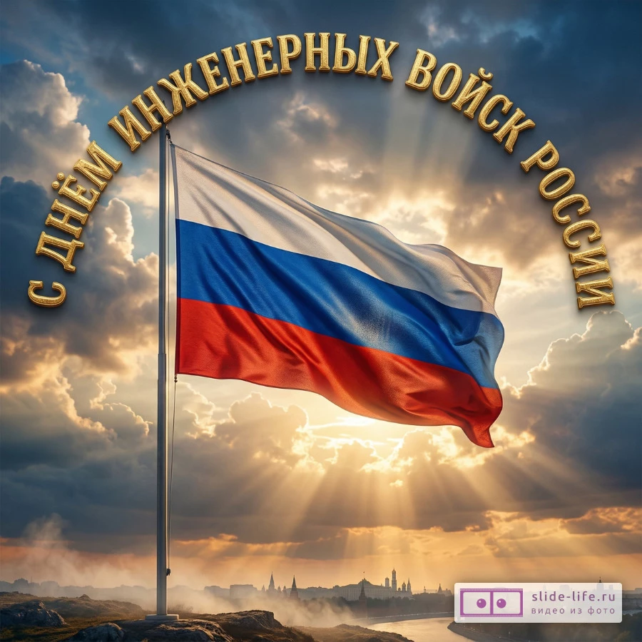 С Днём инженерных войск России — красивая открытка патриотическая