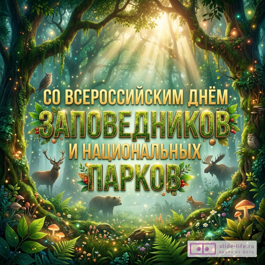 Поздравительные открытки с Всероссийским днём заповедников – красивые и современные