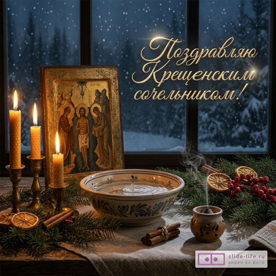 Крещенский сочельник — красивая открытка с поздравлением