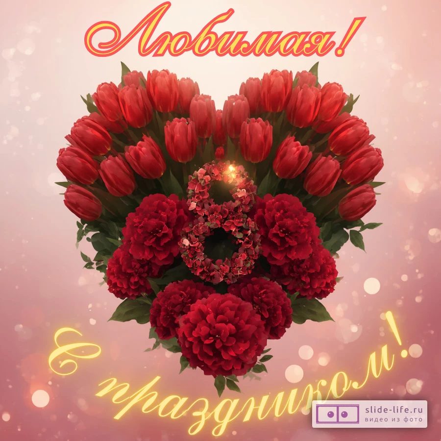 Оригинальная открытка с 8 марта любимой