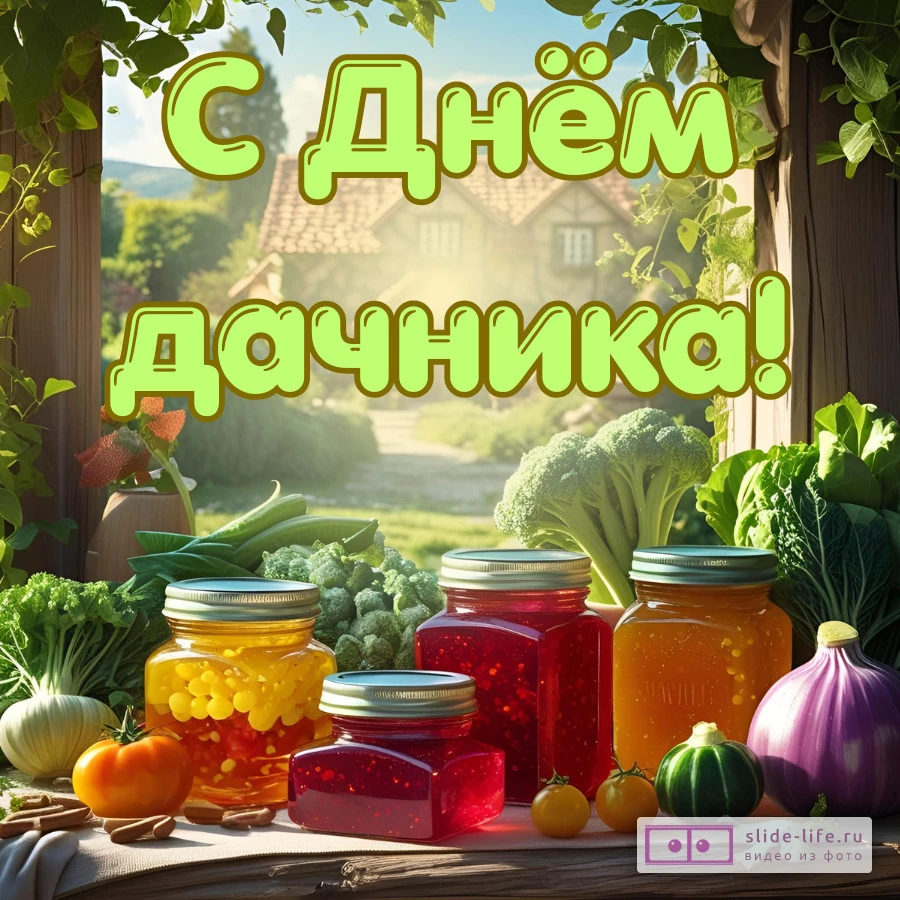 Красивая открытка с Днём дачника