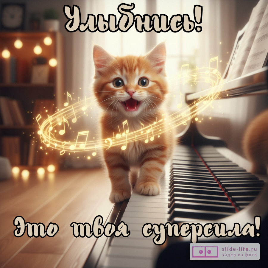 Улыбнись  мотивационная открытка со смыслом