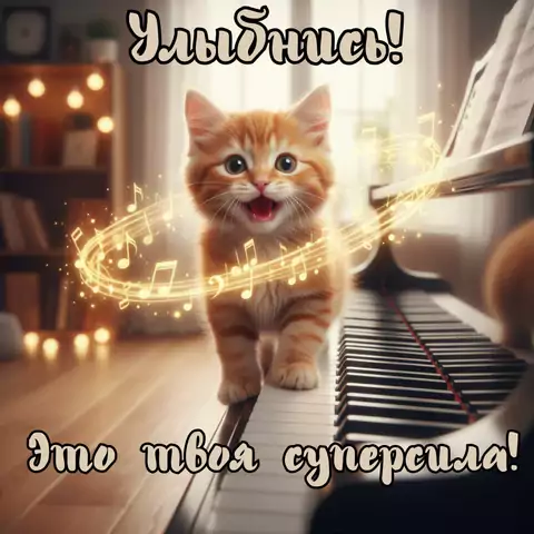 Улыбнись  мотивационная открытка со смыслом
