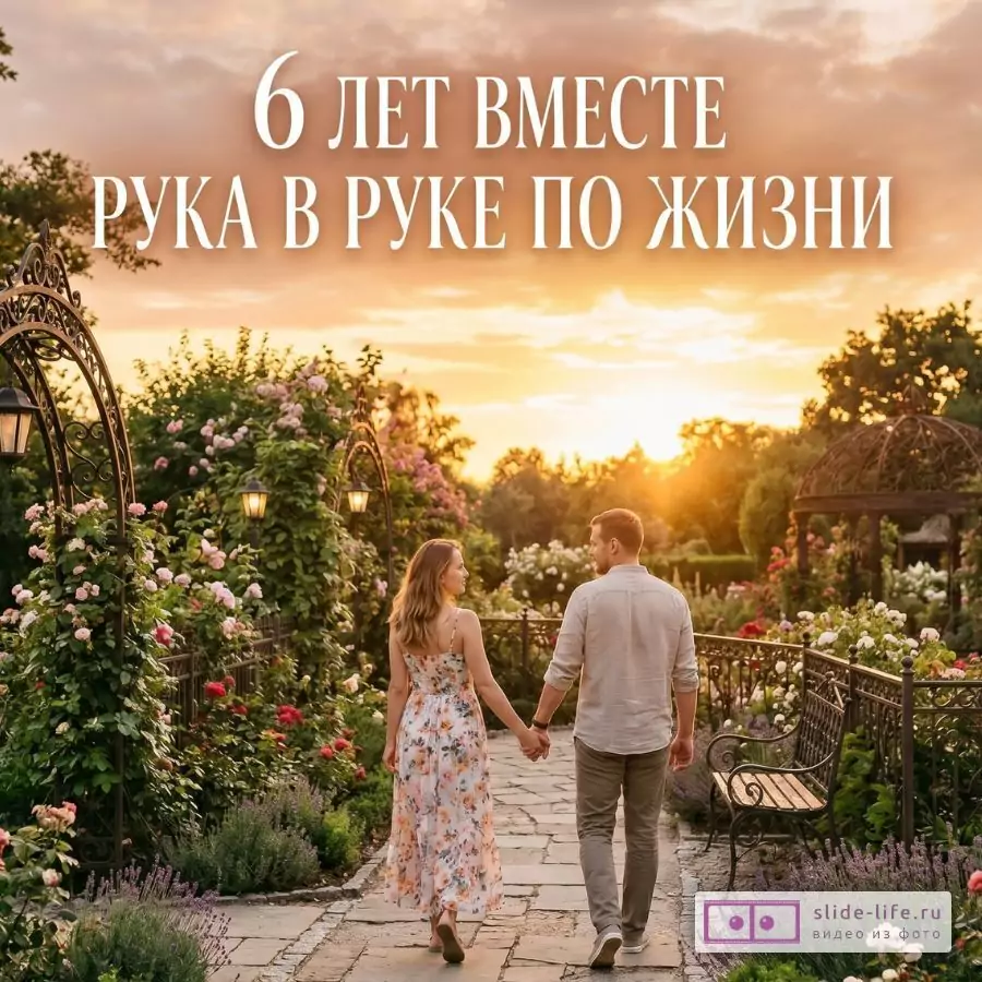 Открытка на 6 годовщину свадьбы с теплыми пожеланиями