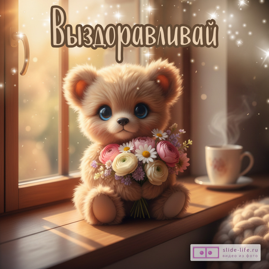 Открытка выздоравливай ребёнку  милая иллюстрация