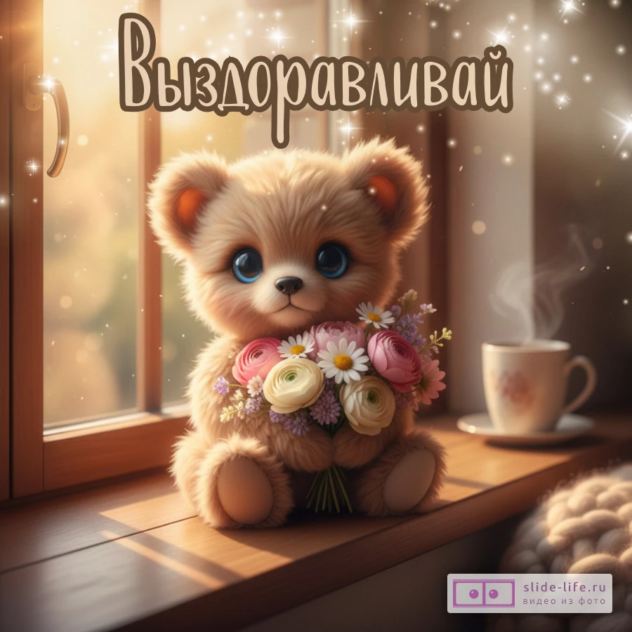 Открытка выздоравливай ребёнку  милая иллюстрация