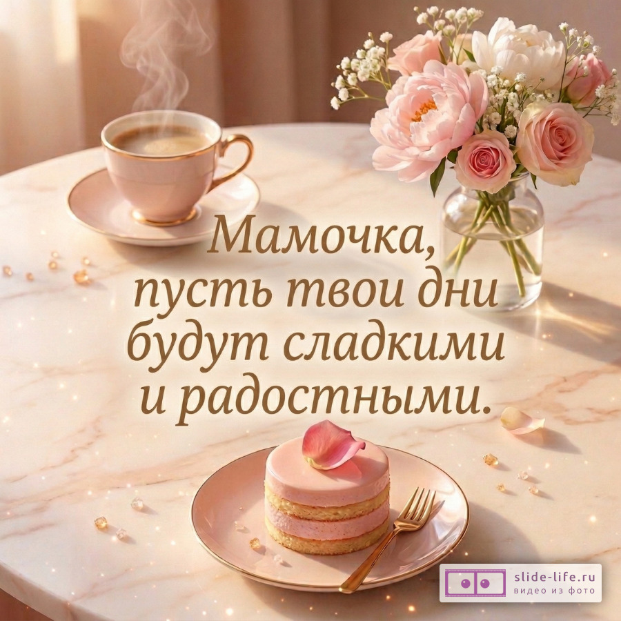 Открытка маме без повода с тёплыми словами