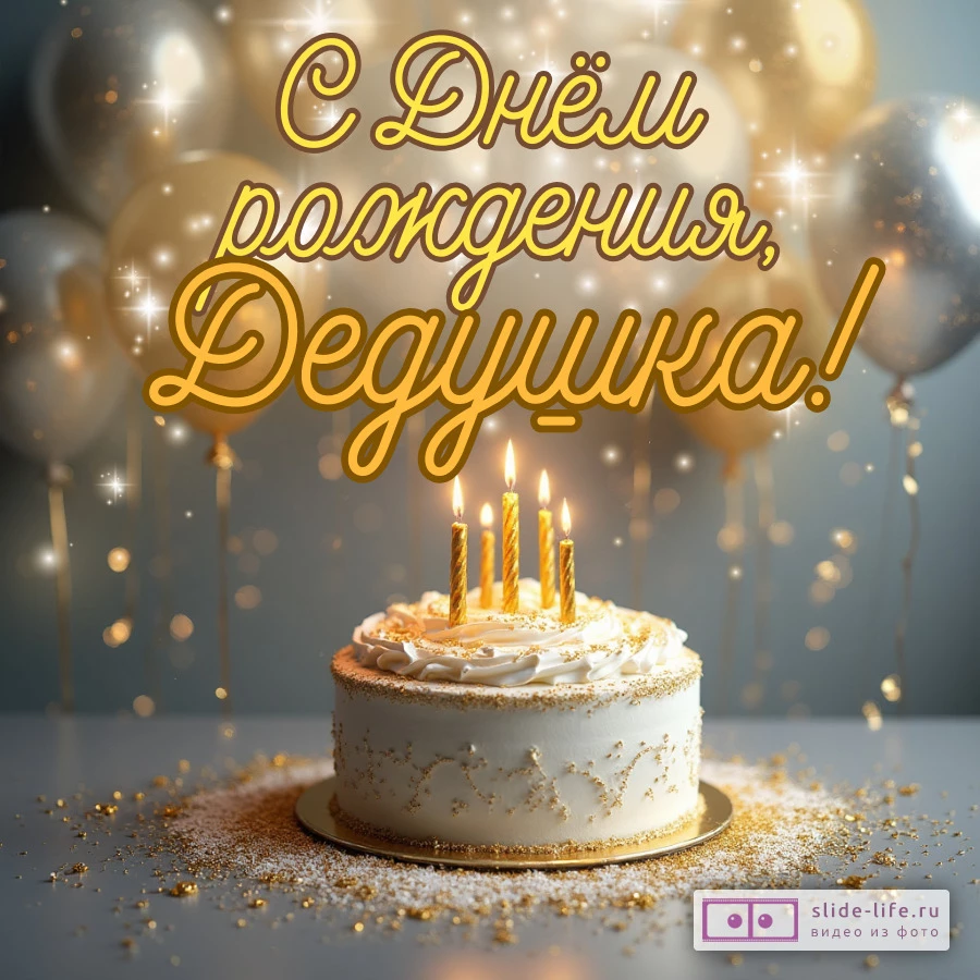 Открытка с днем рождения дедушке душевная