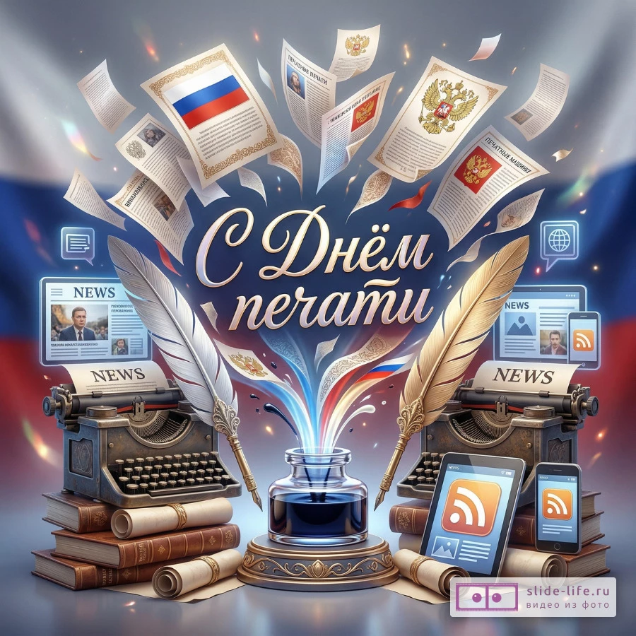 Картинка С Днём российской печати — бесплатно скачать