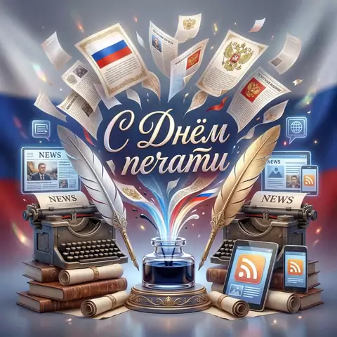 Картинка С Днём российской печати — бесплатно скачать