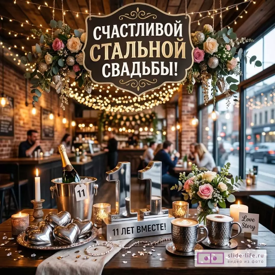 Поздравительная открытка на 11 годовщину свадьбы