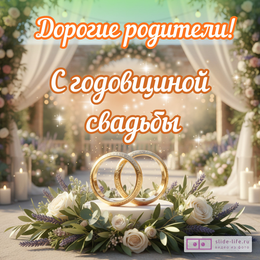 Открытка поздравление с годовщиной свадьбы родителям