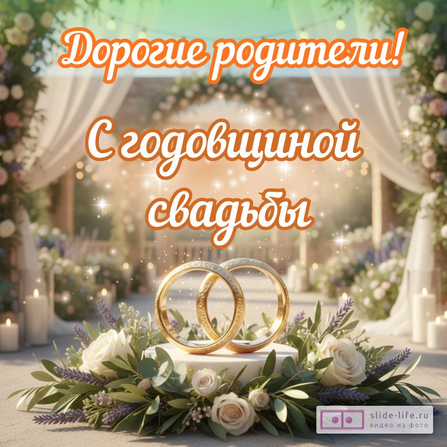 Открытка поздравление с годовщиной свадьбы родителям