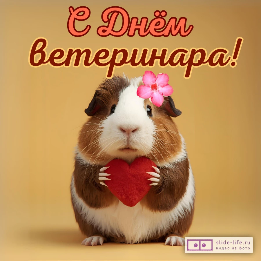Милая открытка с днем ветеринара