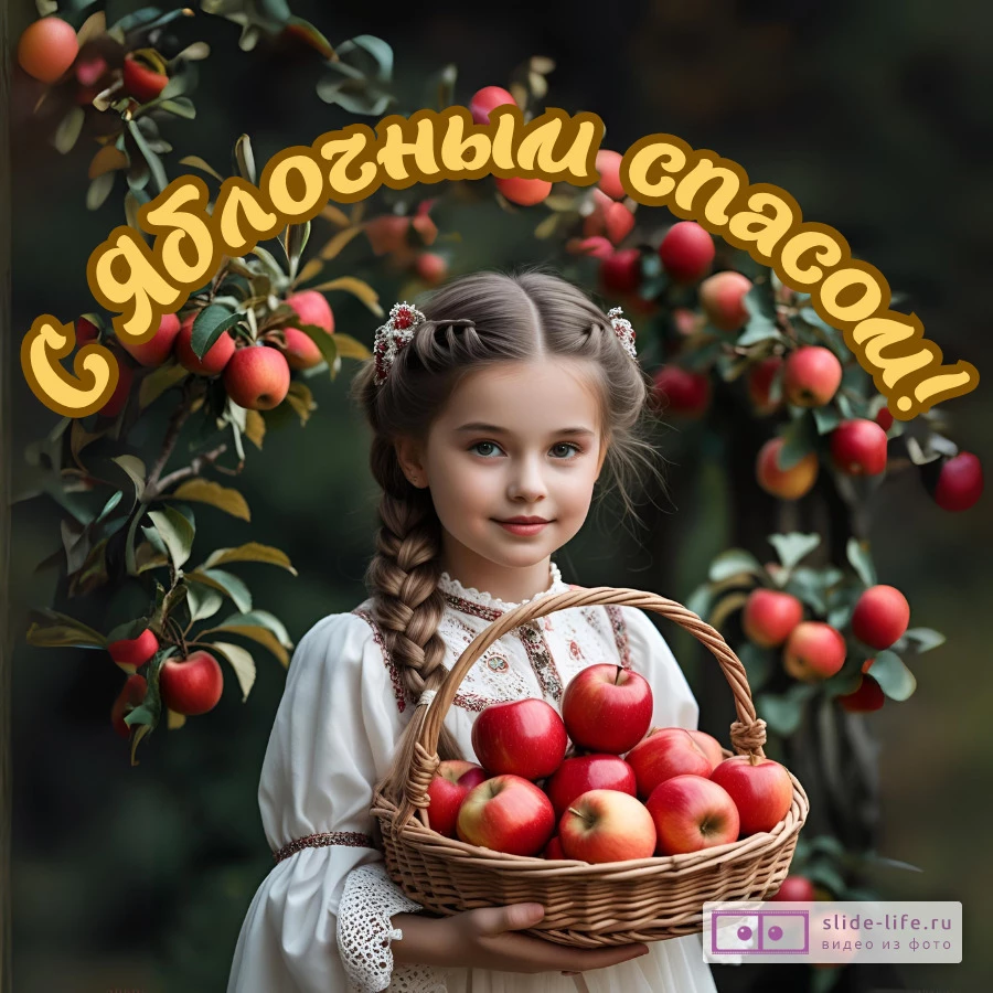 Оригинальная открытка с Яблочным спасом