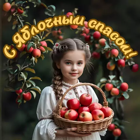 Оригинальная открытка с Яблочным спасом