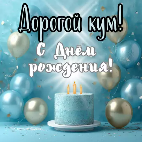Открытка на день рождения куму