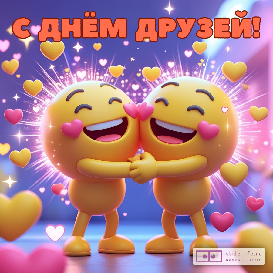 Необычная открытка с днем друзей