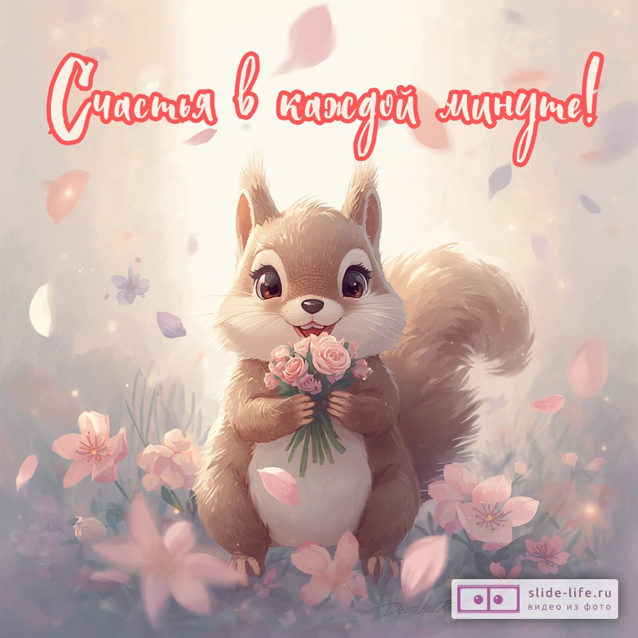 Нежная открытка с пожеланиями счастья женщине