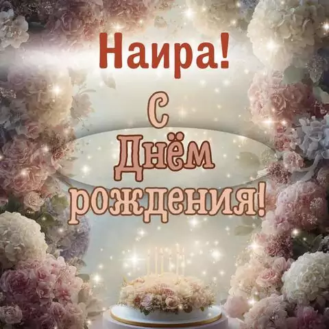 Наира, с Днём рождения! Красивая открытка