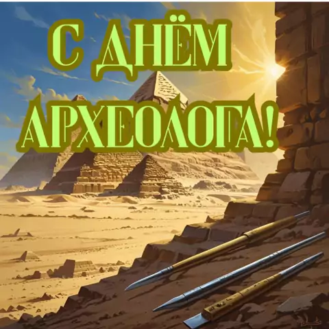 Красивая открытка с Днём археолога