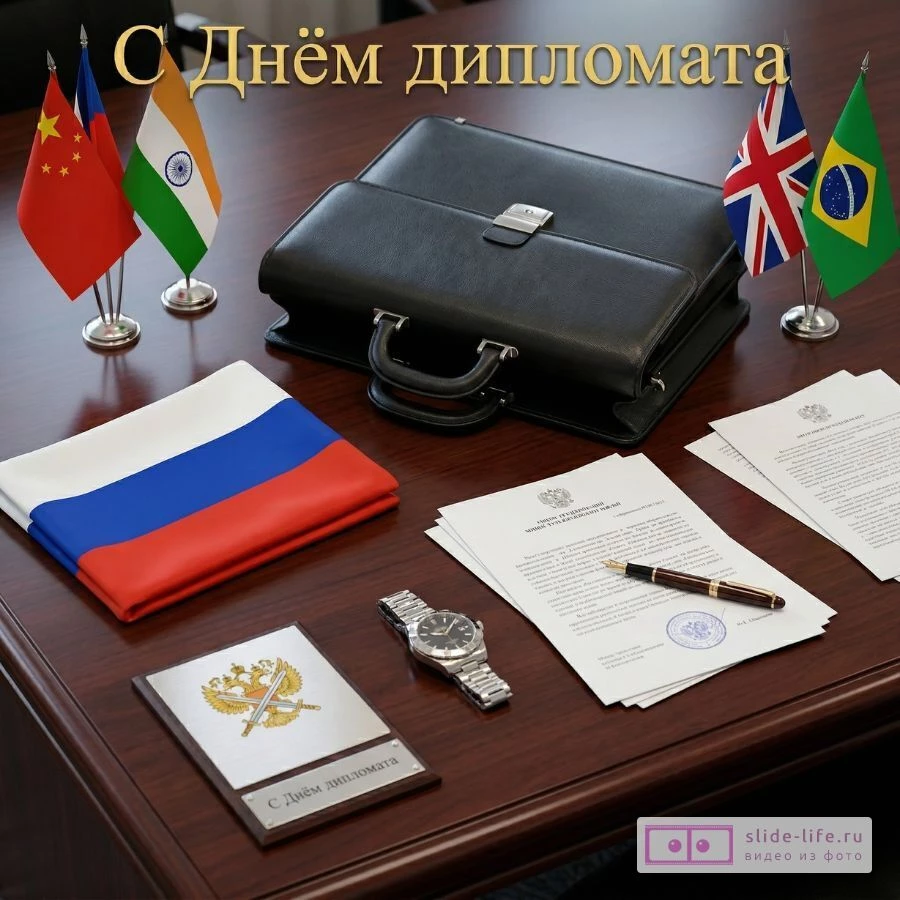 Красивая открытка с Днем дипломатического работника с теплыми словами