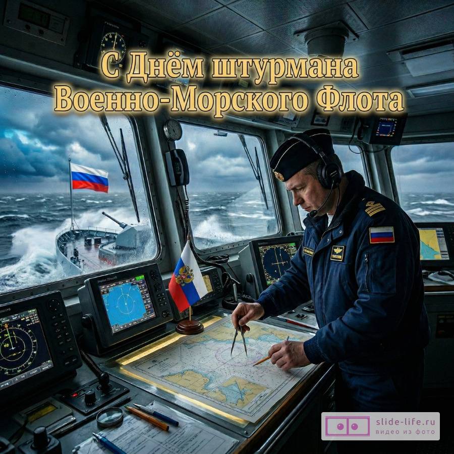 Открытка с Днём штурмана ВМФ РФ – поздравление морякам