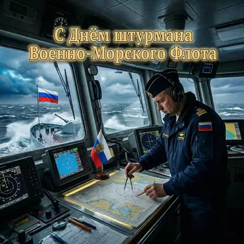 Открытка с Днём штурмана ВМФ РФ – поздравление морякам