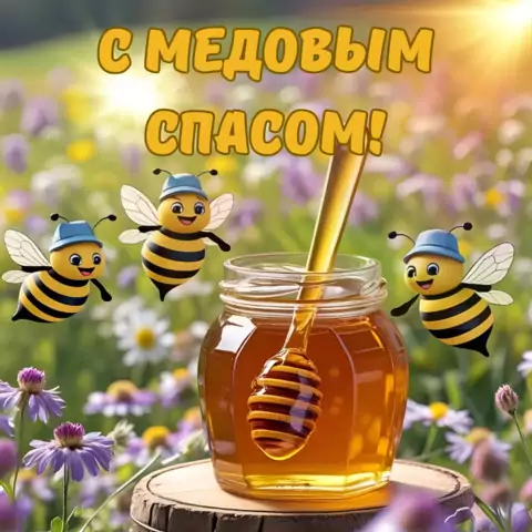 Оригинальная открытка с Медовым спасом